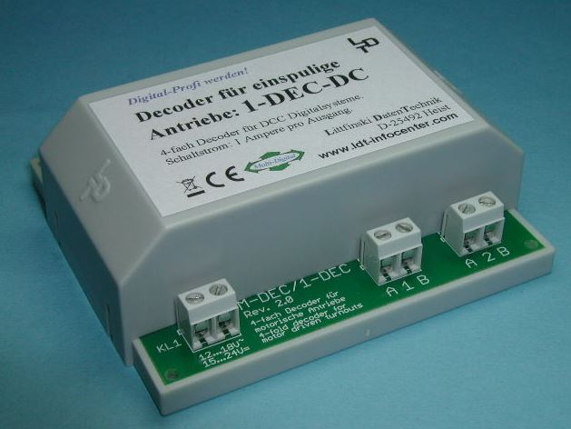 1-DEC-DC-G Decoder für einspulige Weichenantriebe